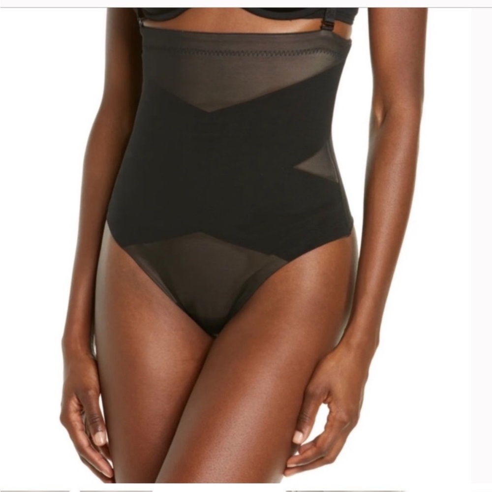 Honeylove SuperPower Black Super High Rise Compression Seamless Thong XL